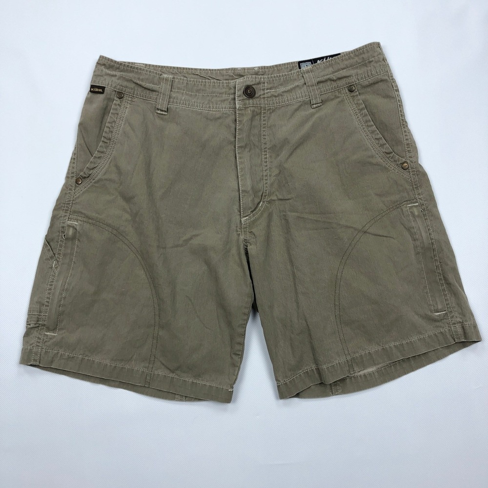 Kuhl Mens 32 Taupe Cotton Nylon Utility Hiking Shorts Gorpcore 8.5 Inseam